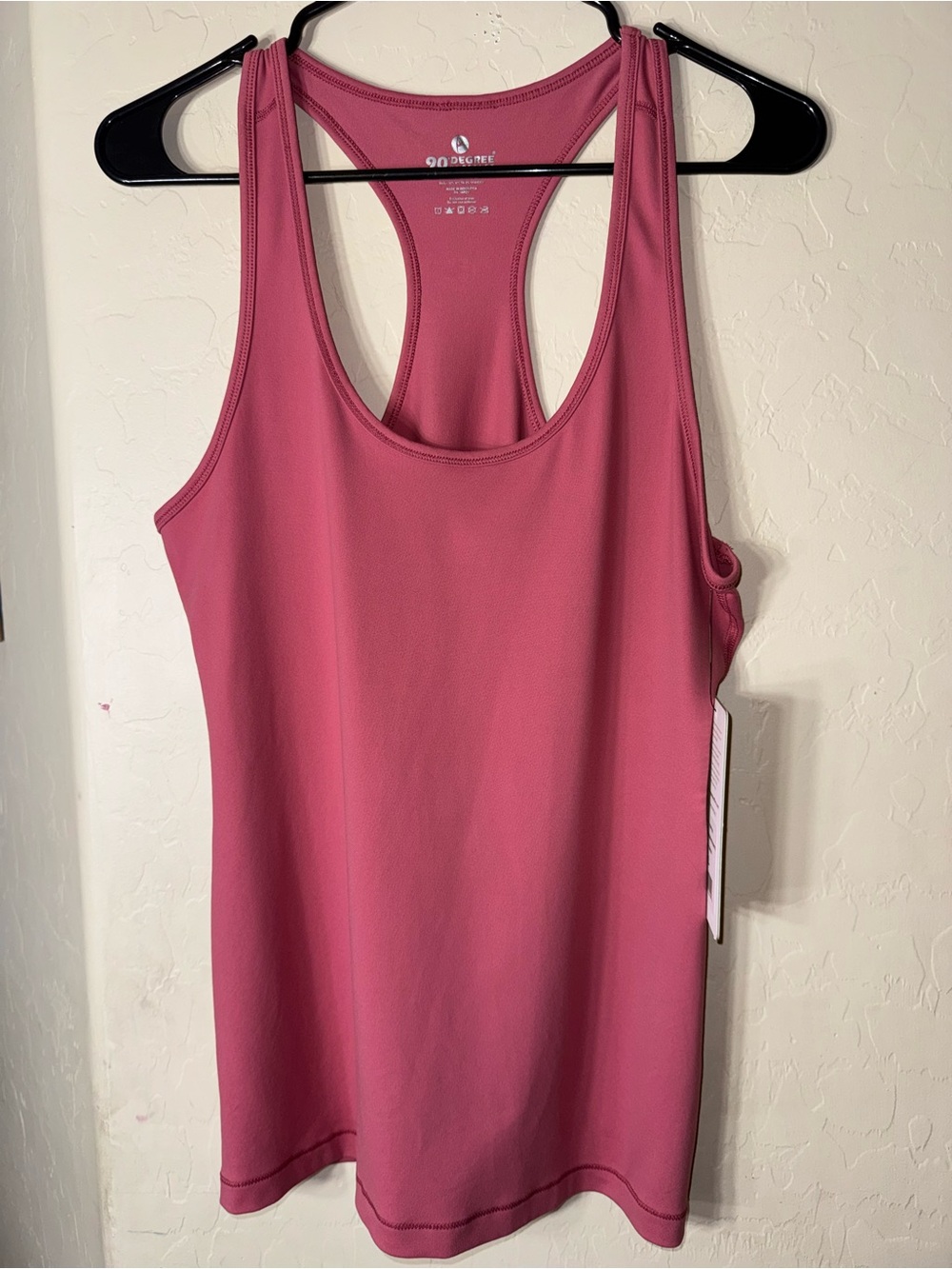 90 Degree By Reflex Pink Racerback Athletic Tank Top Longline NWT Large